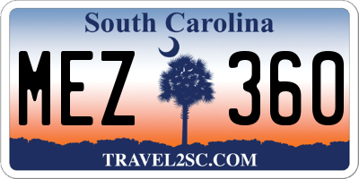 SC license plate MEZ360