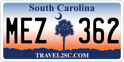 SC license plate MEZ362