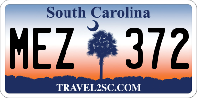 SC license plate MEZ372