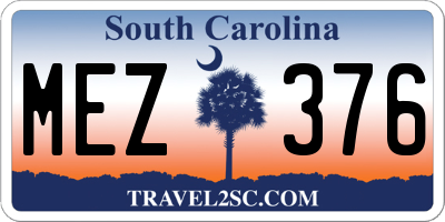 SC license plate MEZ376
