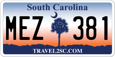 SC license plate MEZ381