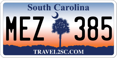 SC license plate MEZ385