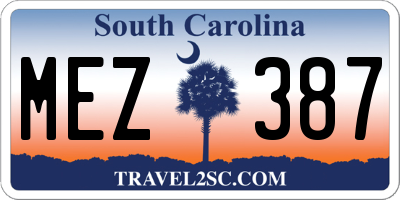 SC license plate MEZ387