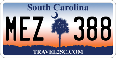 SC license plate MEZ388