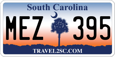 SC license plate MEZ395