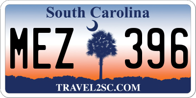 SC license plate MEZ396