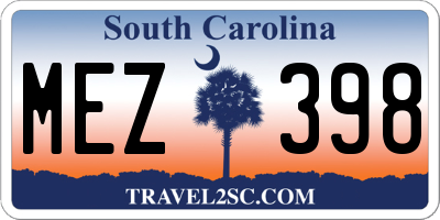 SC license plate MEZ398