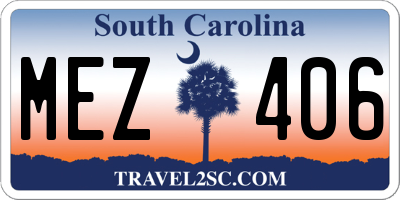 SC license plate MEZ406