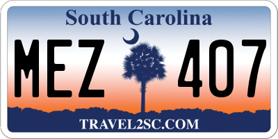 SC license plate MEZ407