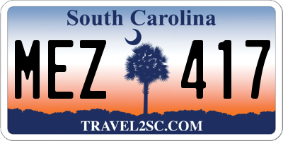SC license plate MEZ417