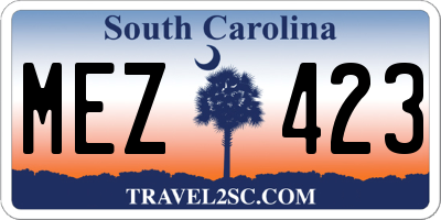 SC license plate MEZ423