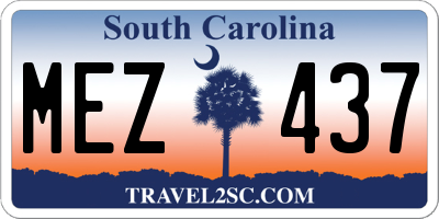 SC license plate MEZ437