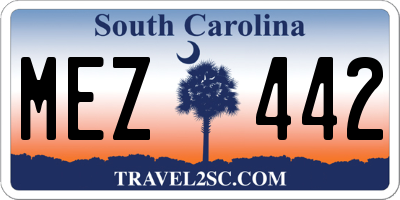 SC license plate MEZ442