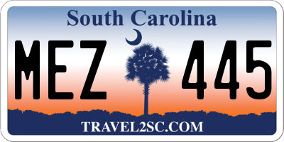 SC license plate MEZ445