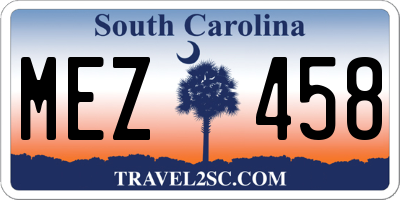 SC license plate MEZ458