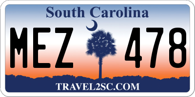 SC license plate MEZ478