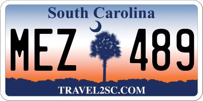 SC license plate MEZ489