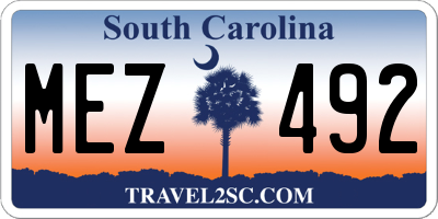 SC license plate MEZ492
