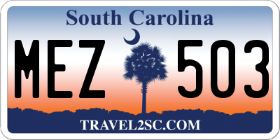 SC license plate MEZ503