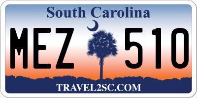 SC license plate MEZ510