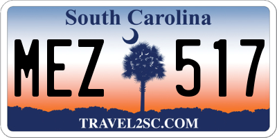SC license plate MEZ517