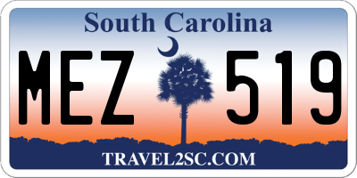 SC license plate MEZ519