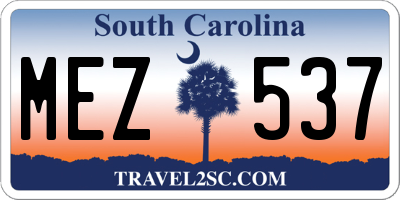 SC license plate MEZ537