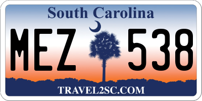 SC license plate MEZ538