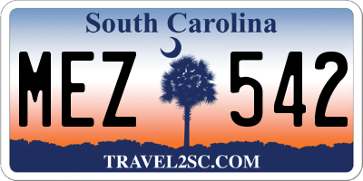 SC license plate MEZ542