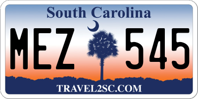 SC license plate MEZ545