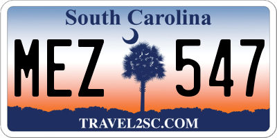 SC license plate MEZ547