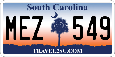 SC license plate MEZ549