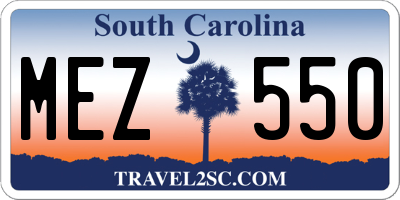 SC license plate MEZ550
