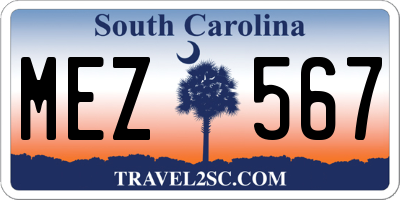 SC license plate MEZ567