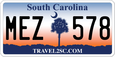 SC license plate MEZ578