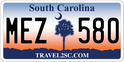 SC license plate MEZ580
