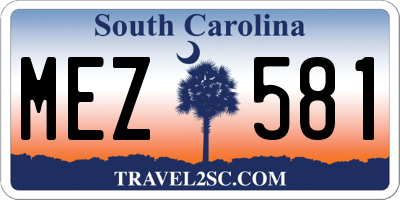 SC license plate MEZ581