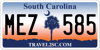 SC license plate MEZ585