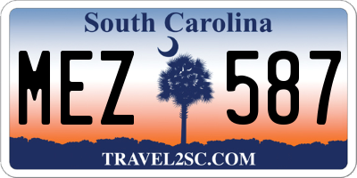 SC license plate MEZ587