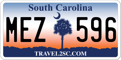 SC license plate MEZ596