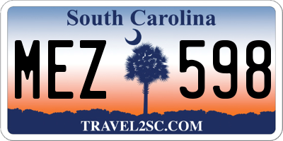 SC license plate MEZ598
