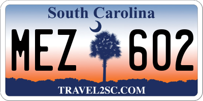 SC license plate MEZ602
