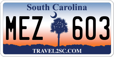SC license plate MEZ603