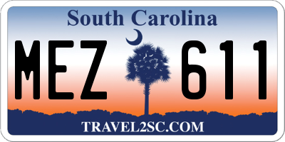 SC license plate MEZ611