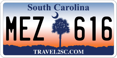SC license plate MEZ616