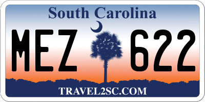 SC license plate MEZ622