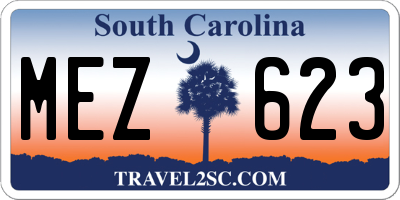 SC license plate MEZ623