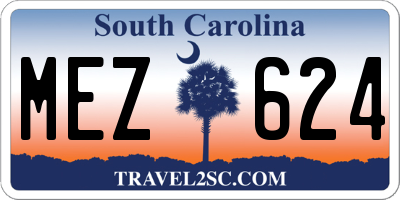 SC license plate MEZ624