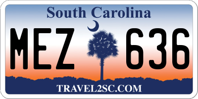 SC license plate MEZ636