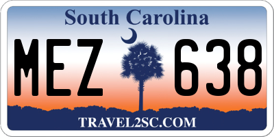 SC license plate MEZ638